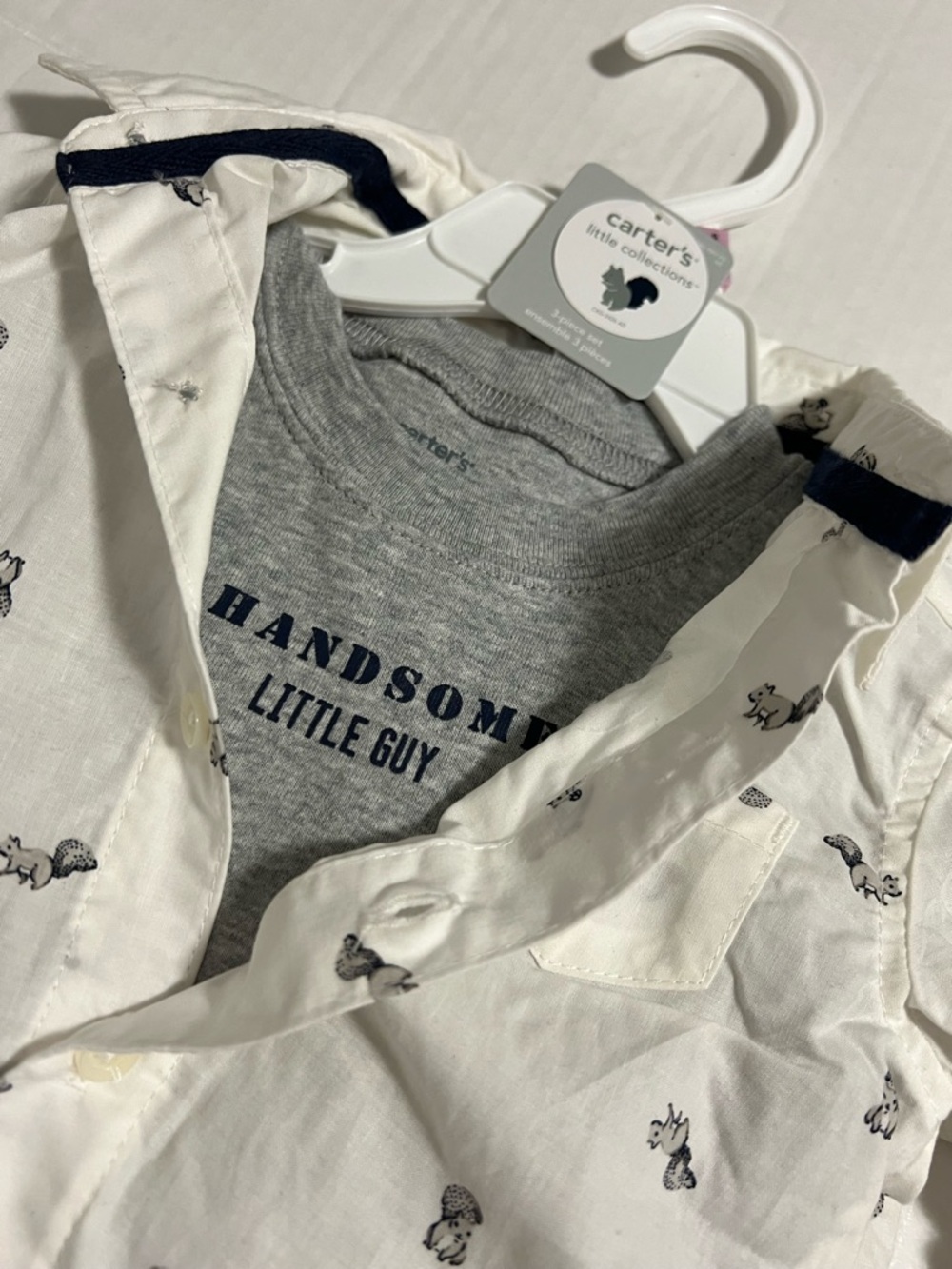 🆕CARTER’S - 9M - NWT - 4+PC INFANT BOYS SQUIRREL KNIT CLOTHING & ACCESSORIES LOT - Picture 4 of 16